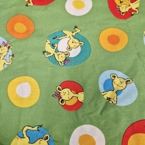 Dr Seuss Hop on Pop Fabric 1yd Robert Kaufman Green Kids Cotton Print